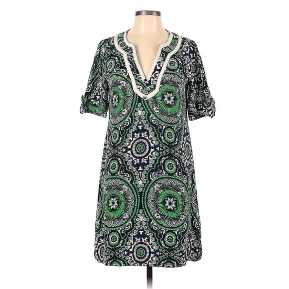 Shoshanna Silk Blend V Neck Paisley Mini Dress - Picture 6 of 6